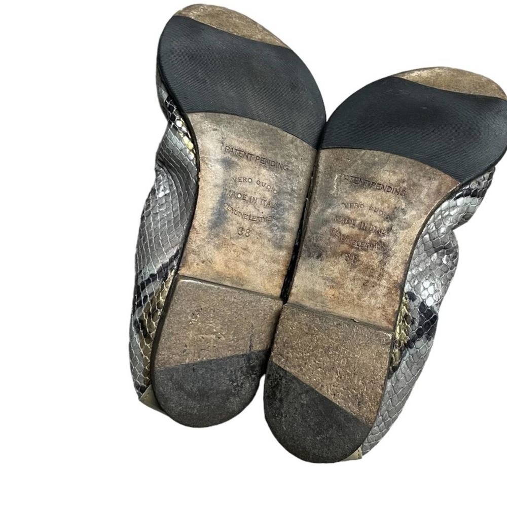 Anyi Lu Snakeskin/Patent Handmade In Italy Ballet Flats SIZE 7.5 - Picture 4 of 5